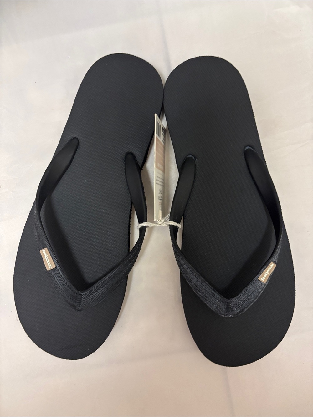 Feelgoodz Rubber Flip Flops Thong Sandals Black Sz 11 NWT